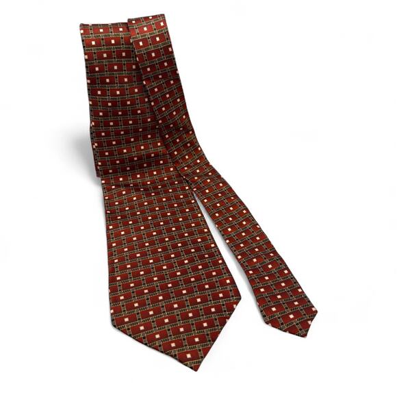Ermenegildo Zegna Geometric Print Italian Silk Tie - Picture 2 of 5